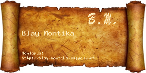 Blay Montika névjegykártya